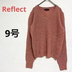 【リフレクト】オレンジグレー Vネックニットセーター ワールド　上質　日本製