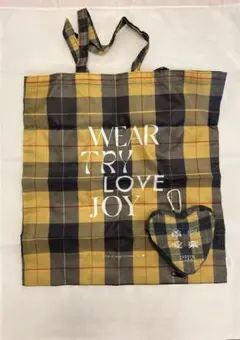 LOWRYS FARM ハート型エコバッグ チェック柄　非売品　ノベルティー