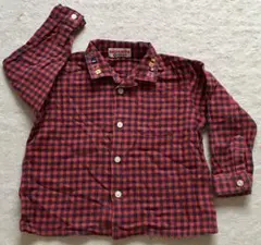 MIKIHOUSEミキハウス　ベビー長袖赤チェックシャツ　90㎝　前ボタン