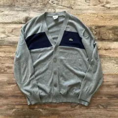 ラコステ/コットンニット/カーディガン/グレー/おしゃれ/ファッション/春