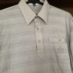 メンズ長袖ポロシャツ。L。ライトグレー。新品未使用。日本製