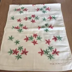 花柄無撚糸フェイスタオル　ガーゼタオル