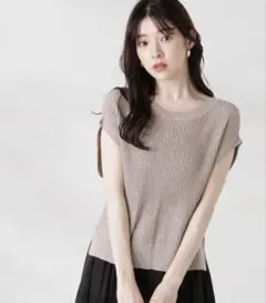 新品タグ付き プロポーションボディドレッシング フレンチカーブニット ベージュ