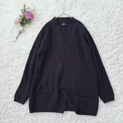 アイテムズアーバンリサーチ メンズ リブニットカーディガン ざっくり 黒 38