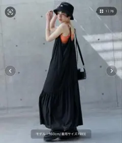 PAGEBOY ティアードキャミワンピース ブラック