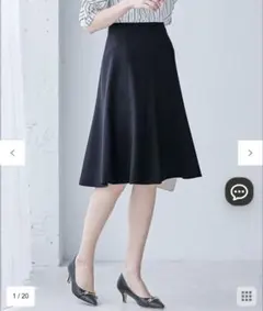 リネンライクポリエステル スカート ネイビー anySiSのサムネイル