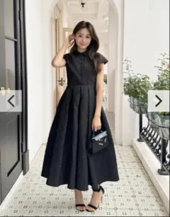 美品】JACQUARD HEPBURN DRESS ブラック - メルカリ