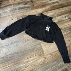 美品！SHEIN ハーフジップ クロップドスウェット　ブラック