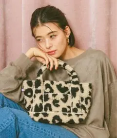 新品☆BAYFLOW ベイフロー レオパードロゴトート S ライトベージュ☆