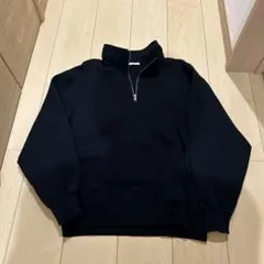 gu ヘビーウェイトスウェットハーフジッププルオーバー　ブラック　Sサイズ