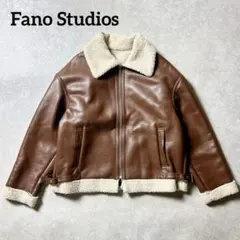 【美品】fano studios PUレザー ボアライダースジャケット　ブラウン