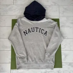 美品‼️ NAUTICA キッズ　パーカー XL 160cm グレー　ネイビー