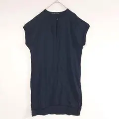 ザラ ベーシック（M） ワンピース チュニック 半袖 丸首 ボタン シンプル