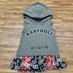 BABYDOLL ノースリーブ フード付きワンピース　80のサムネイル