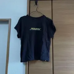 MOUSSY 半袖Tシャツ 黒 グリーンロゴ