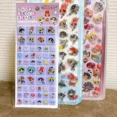 3点　パワーパフガールズ ドロップブロックシール　タイルシール