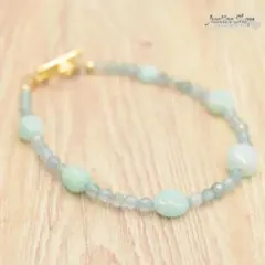 ブレスレット マンテル金具 アマゾナイト × アイスタイプアパタイト 2RB