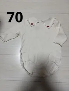 Cottoli アイボリー フリル付きベビー服　70 ①