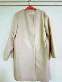 美品　桜ピンク♡23区 カシミヤ混 ノーカラーロングコート 38