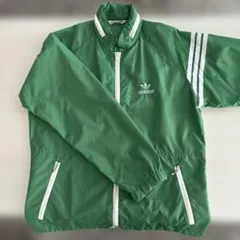 adidas グリーン ナイロンジャケット　S