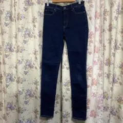 ユニクロ デニムパンツ スキニー テーパード インディゴブルー 27 M～L相当