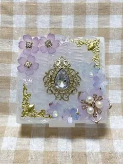 ハンドメイド マルチケース 小物入れ ホイップデコ 大人デコ パープル系