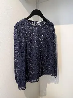 NAF NAF ネイビー レース 長袖シャツのサムネイル