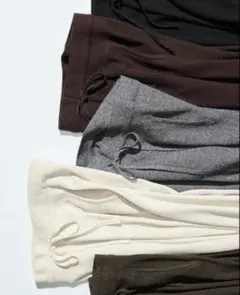 ウォッシャブルニットリブパンツ 丈長め　XL