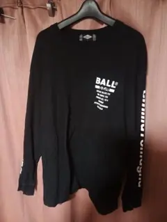 BALL派手肩ロゴ ロングスリーブカットソー ブラック