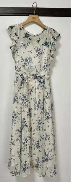 花柄フリル袖ロングワンピース