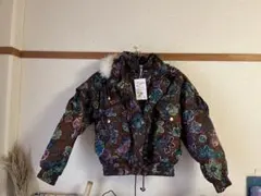 SNOW MESSENGER 花柄 中綿ブルゾン ファー付き 総柄 冬アウター