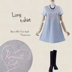 ワンピース ロゴ Ｔシャツ チュニック シフォン s2486