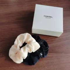 新品箱付き CHANEL シュシュ2色セット ノベルティ