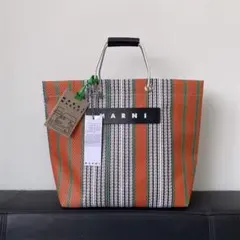 【新品】MARNI MARKET ストライプ トートバッグ オレンジ系のサムネイル