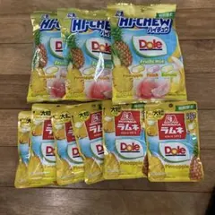 森永　ハイチュウ Doleフルーツミックス 3袋　ラムネパイナップル味6袋セットのサムネイル