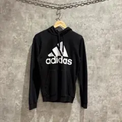 【送料無料】USA古着 ADIDAS ロゴ プリント パーカー 小さめサイズ