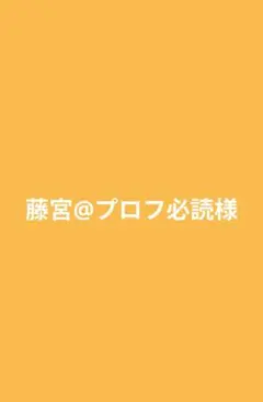 藤宮@プロフ必読様