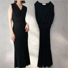 美品⭐︎SNIDEL ノースリーブ ニットワンピース ブラックSWNO244055