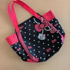 2012年製ハローキティ ドット柄トートバッグ Hello Kittyエコバッグのサムネイル