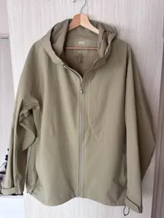 ユニクロ ブロックテックパーカ ベージュ マウンテンパーカー　XXL