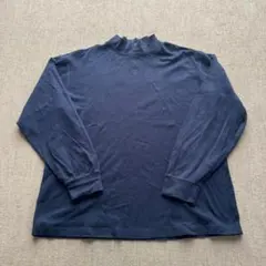 LANDS'END ランズエンド モックネック 長袖Tシャツ XL ネイビーのサムネイル
