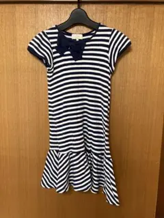ケイトスペードネイビー 半袖 花柄 ワンピース 140 - メルカリ