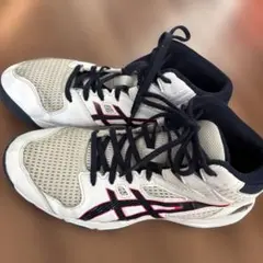 値下げ　ASICS バスケ　シューズ　ホワイト/ネイビー/ピンク　24.5