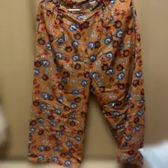 BROWNY 花柄オレンジカジュアルパンツ Mサイズ