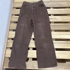GU ブラウン ワイドパンツ　茶色　古着