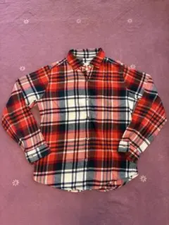 Adam et Rope チェック柄シャツ 長袖 レッド系