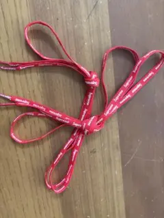 Supreme シューレース レッド ロゴ入り 靴紐
