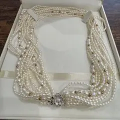 淡水 パール 真珠 SILVER 12連 ネックレス チョーカー 83.7g