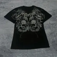00s - skull grunge T-shirt - opium Y2K