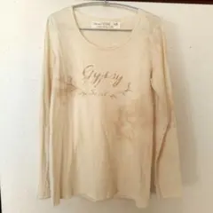 goa ムラ染め 長袖Tシャツ カットソー ナチュラル ヴィンテージ ゴア 薄手